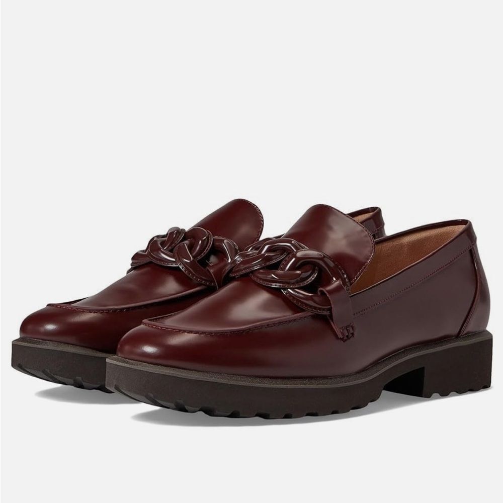 NEW COLE HAAN Geneva Apron Toe Bit Loafers in bloodstone size 8.5